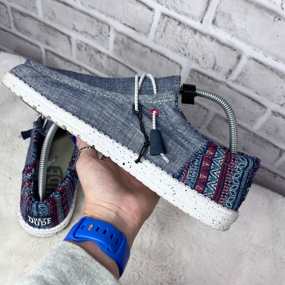 •|•HEY DUDE•| Comfort Cool Slip On Shoes Ladies Size 10 Men's Size 8 - Picture 8 of 12